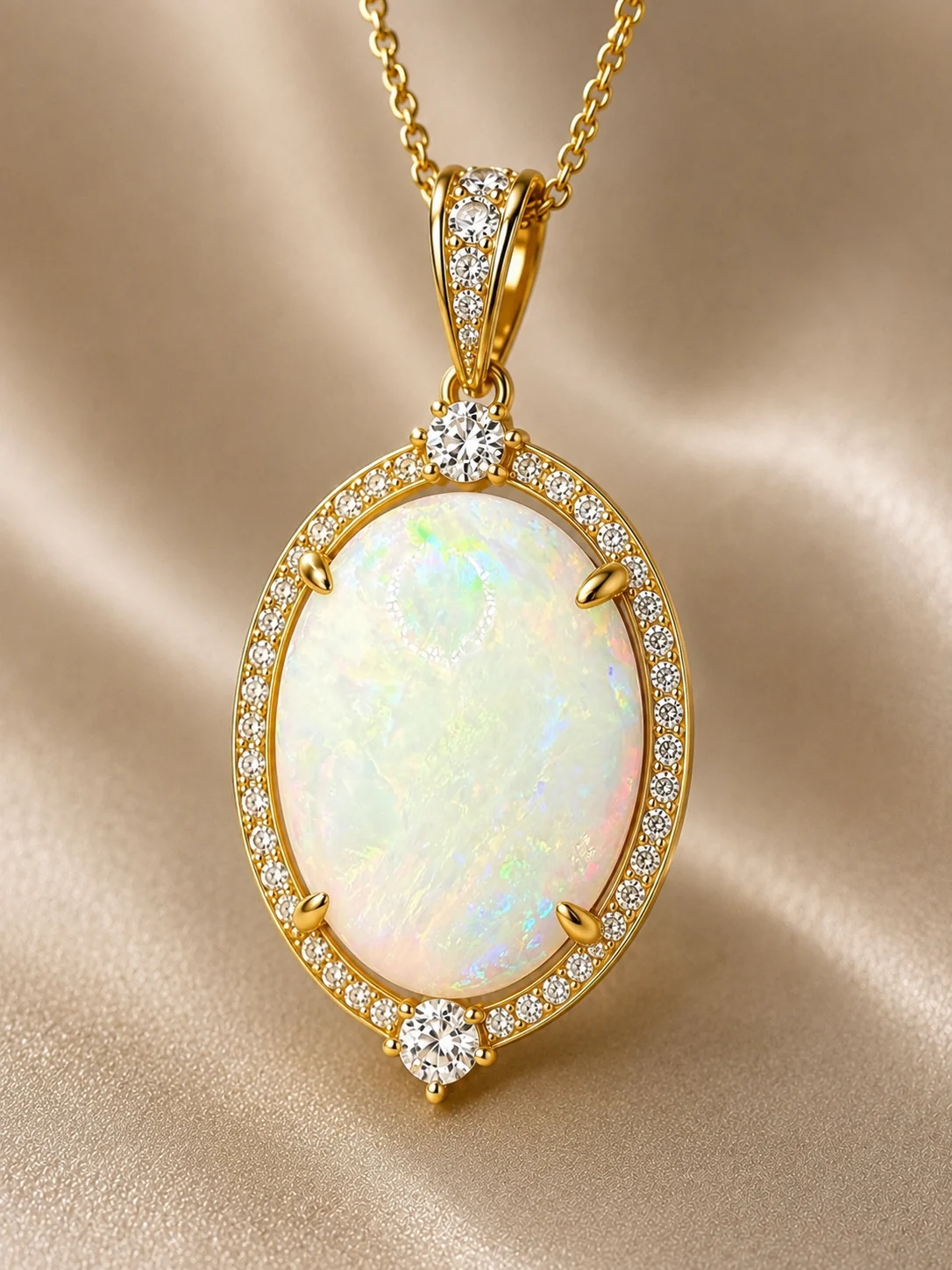 Light Australian opal pendant